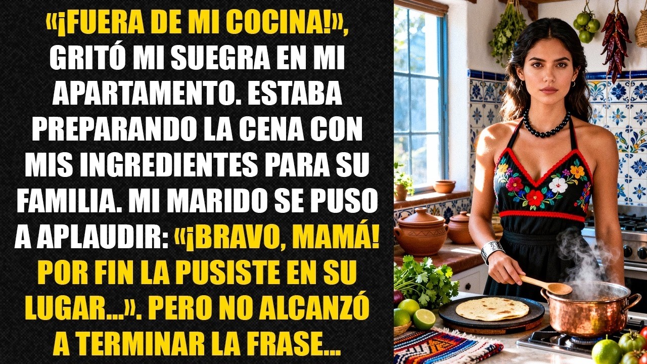 «¡Fuera de MI cocina!», gritó mi suegra en mi apartamento. Estaba preparando la cena con mis...