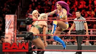Bayley, Sasha Banks \& Dana Brooke vs.  Charlotte Flair, Nia Jax \& Emma: Raw, April 3, 2017