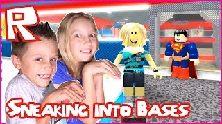 Sneaking Into Other Player's Bases / Roblox Super Hero Tycoon with RonaldOMG