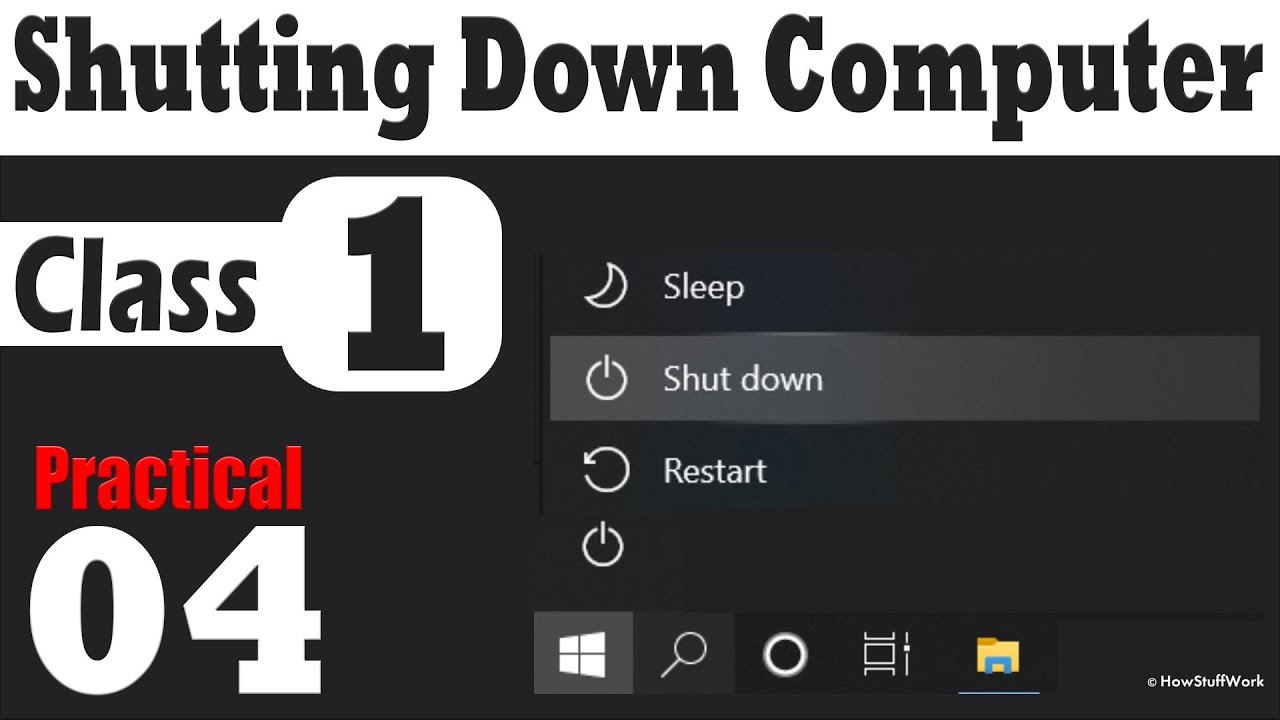 Shutting Down Computer Class 1 Chp4 p4 - YouTube