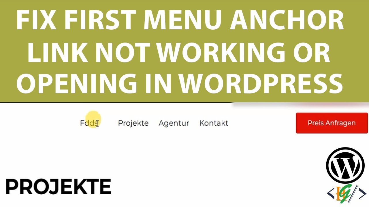 How to Fix First Menu Anchor Link not Working in WordPress - YouTube