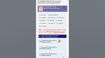UG SESSION 2023-27 5TH SEMESTER EXAMINATION FORM FILLUP DATE RELEASED BY MAGADH UNIVERSITY. #5thsem