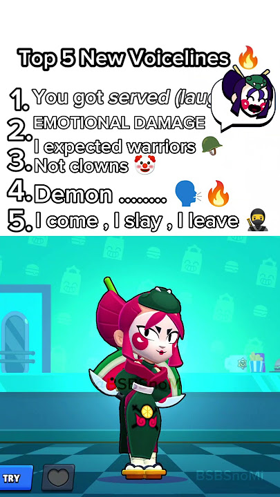 Kaze voicelines 🔥 | Top 8 new voicelines | #brawlstars