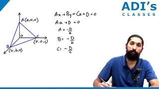 Intercept form of the equation of a plane | Three Dimensional Geometry | Math 12| CBSE- ADIs Classes