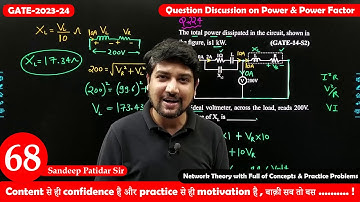 Lec 68 Question Discussion on Power & Power Factor || Network Theory || GATE-2023-24