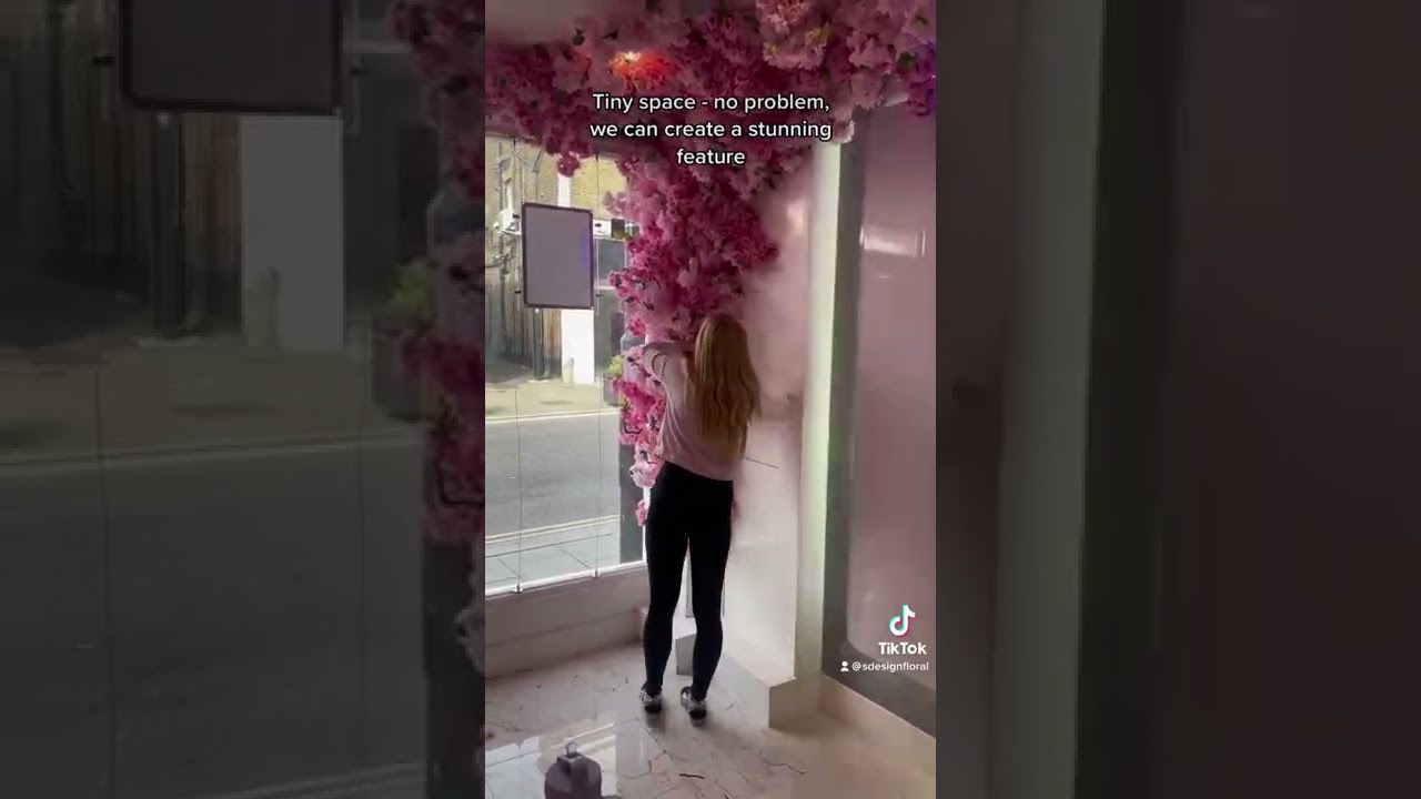 Faux cherry blossom tree installation