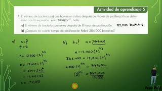 FyR - Actividad de Aprendizaje 5  'Las funciones exponenciales como modelos matemáticos'
