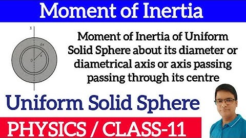 Moment of Inertia of Solid Sphere about a diameter||Solid Sphere MI about axis through its centre
