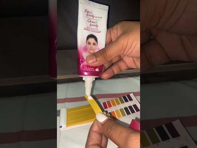 Fair and ￼ ￼lovely PH test good or bad for skin #phtest #phtesting #shortsvideo #skincare #ytshorts class=