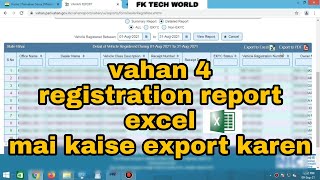 Vahan portal registration report export in excel screenshot 5