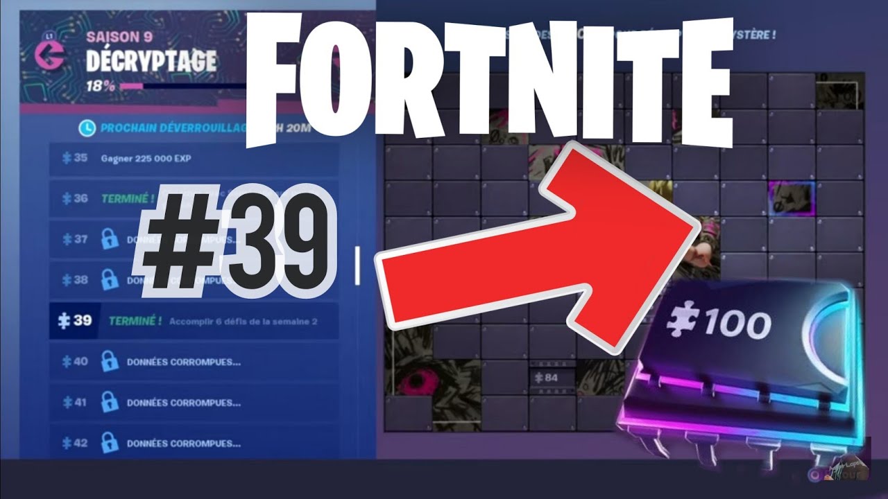 FORTNITE : Décryptage PUCE cachée 39, Accomplir 6 défis de la semaine 2