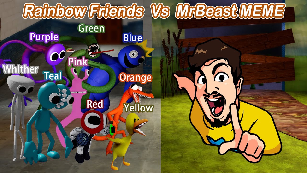 FNF Friends To Your End But MrBeast MEME Sings It  Roblox Rainbow x Attack  Of The Killer Beast MOD 