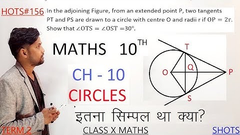in the adjoining Figure from an extended point P two tangents PT and PS are drawn @MathsTransporter