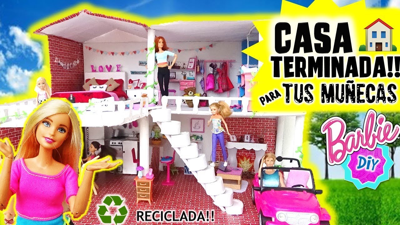 Aventurarse Mezclado Banquete Como hacer CASA de MUÑECAS Barbie RECICLANDO 1Parte: Baño,Cocina,Escaleras,  MANUALIDADES con MUÑECAS - YouTube