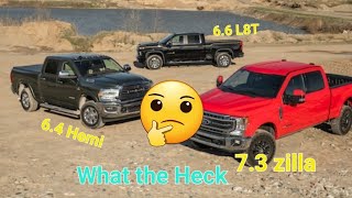 7.3 Godzilla? 6.6 Chevy 6.6 L8T? 6.4 Hemi?  Why consider these at all with problems...HD truck talk!