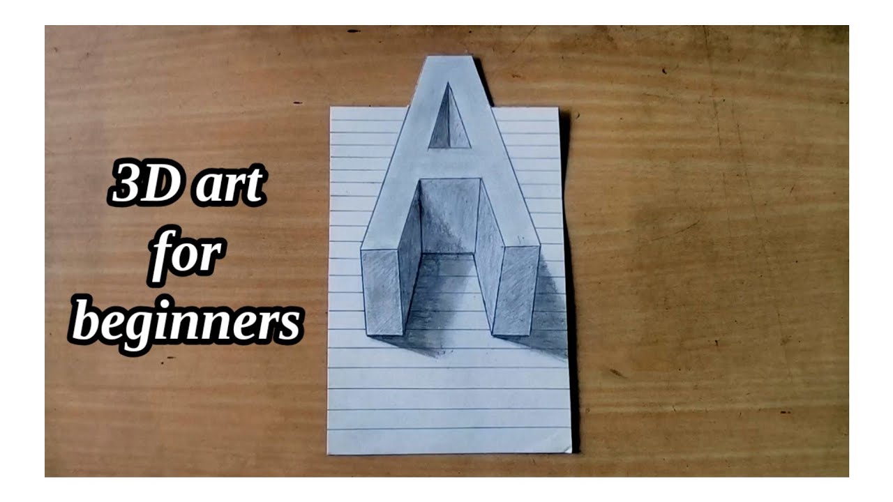 How to Draw 3D Letter A - Easy 3D Art for Beginners||থ্রিডি আর্ট।😵‍💫