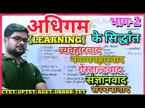 अधिगम के सिद्धांत|Learning Theories|गेस्टाल्टवाद|व्यवहारवाद|संज्ञानवाद|CDP FOR CTET, UPTET, REET,