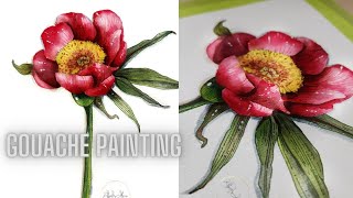 Master the Art of PEONY Flower Painting with Gouache!