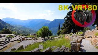 DELPHI walking from the ancient THEATRE through the city temples GREECE 8K 4K VR180 3D Travel Videos