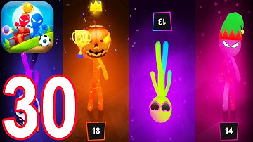 Stickman Party Gameplay Walkthrough Part 30 - Random Funny MiniGames, 1 2 3 4 Plyer Free New Update