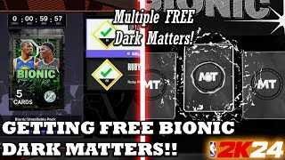 GETTING MULTIPLE FREE DARK MATTERS FROM BIONIC EXCHANGE PACKS!! NBA 2K24 MYTEAM