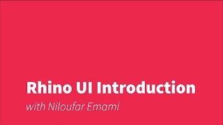 01 - Rhino - UI Introduction