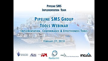 API RP 1173 Pipeline Safety Management Systems Tools Webinar