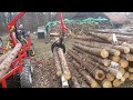 Nakládání dřeva,  hydraulická ruka KRANMAN