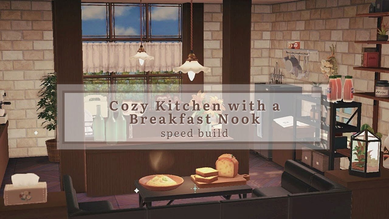 COZY KITCHEN with a Breakfast Nook   ACNH 220.20 Speed Build   Animal Crossing  New Horizons