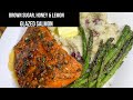 Brown Sugar, Honey & Lemon Glazed Salmon|| Creamy Red skin Mashed Potatoes|| Asparagus