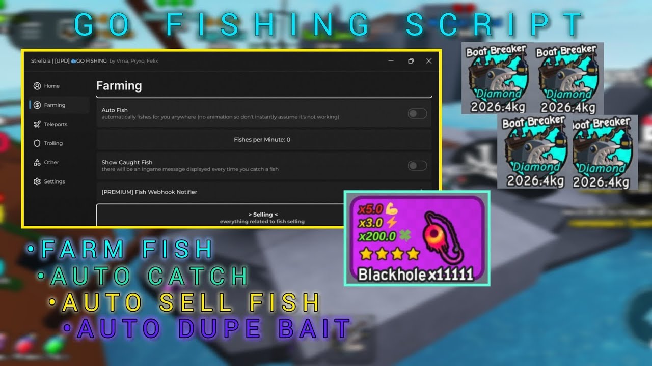 [🐟] Go fishing Script Pastebin | PASTEBIN🔗 | AUTO FISH, AUTO CATCH, DUPE, TELEPORTS, MORE