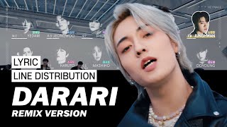 TREASURE - 다라리 (DARARI) (REMIX) | Color Coded Lyrics and Line Distribution