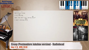 🎹 Creep (Postmodern Jukebox version) - Radiohead Piano Backing Track with chords and lyrics