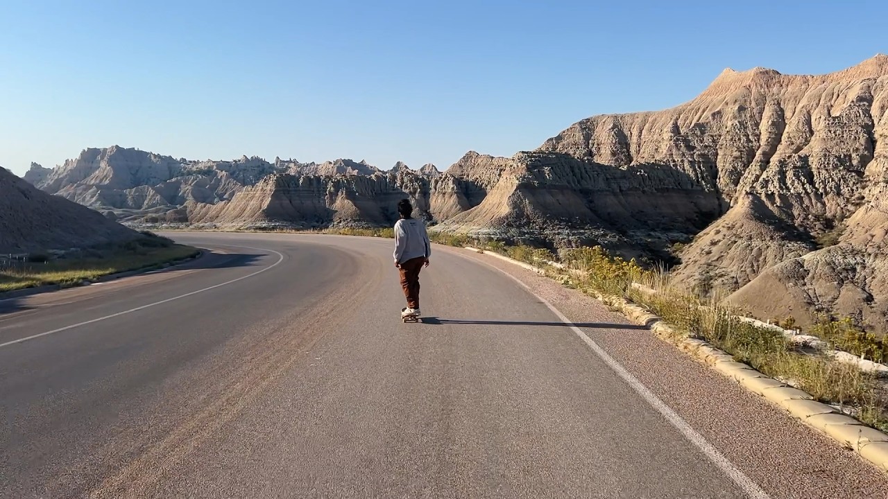 Nearly hitting a deer hill bombing at Badlands National Park