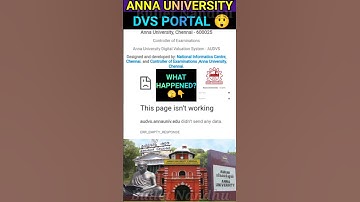 Anna University DVS Portal Not Working🤔 #annauniversity #dvs #digitalvaluationsystem #engineering