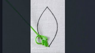 basic stitch tutorial !!! hand embroidery amazing leaf embroidery stitches for beginners #shorts
