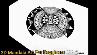 How to draw Mandala for Beginners | 3D Mandala Art| stepbystep| doodle art | Satisfying Video |#2