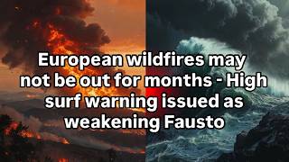 European wildfires may not be out for months - High surf warning issued as weakening Fausto