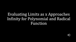 Evaluating Limits at Infinity for Polynomials