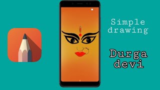 Durga devi digital drawing in mobile using Autodesk sketchbook || Durga mata digital art. screenshot 3