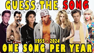 Guess The Song 🎶 One Song per Year 1955 - 2024  Everyone knows  | Music Quiz