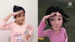 TIRU AKSI ANGIN UPIN IPIN TERBARU-KAK ROS TEBAWA ANGIN