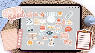 How to Make Digital Stickers on the iPad | My Process for Creating in Procreate + FREE Stickers! screenshot 3