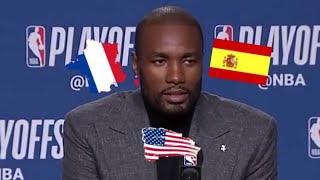 Ibaka Answers 3 questions in 3 different Languages Fluently