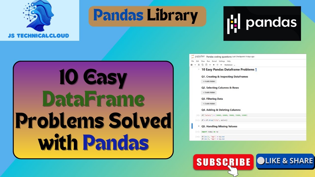 Solved 10 Easy DataFrame Problems with Pandas | Create DataFrame and ...