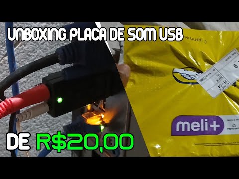 UNBOXING PLACA DE SOM USB DE 20 REAIS DO MERCADO LIVRE! - Unboxing + Primeiras impressões