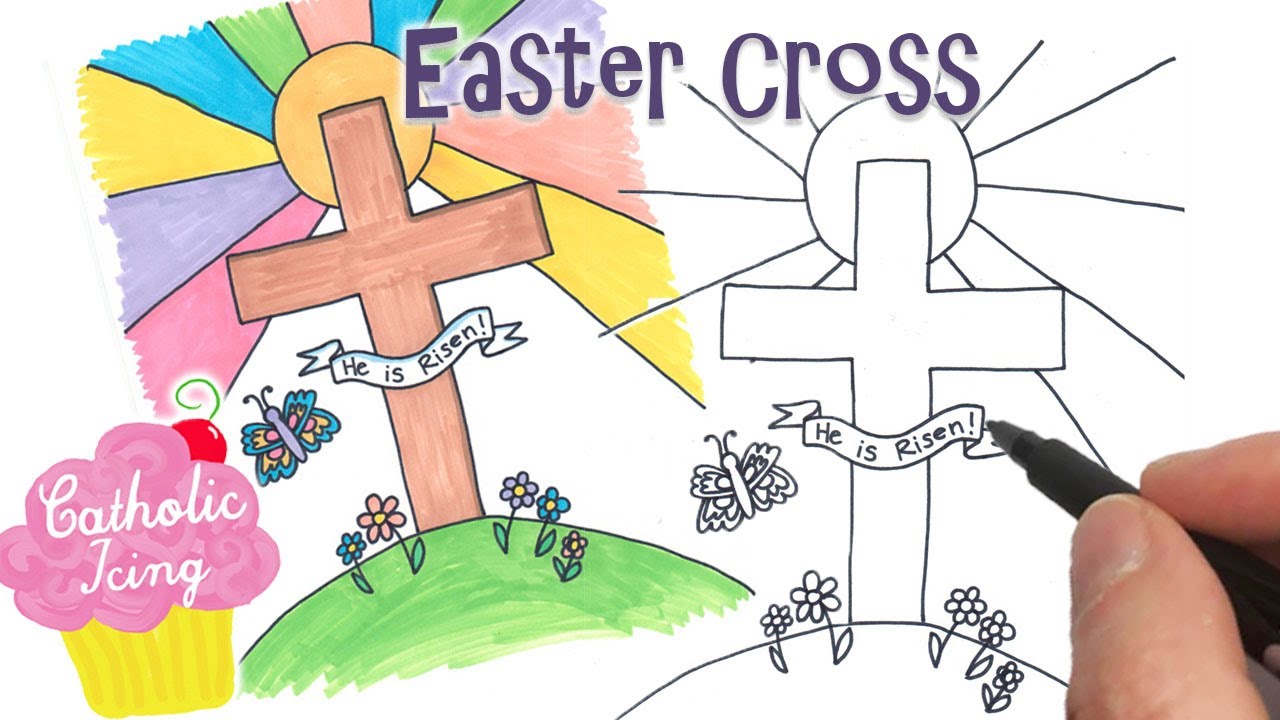 How To Draw An Easter Cross (For Christian Kids!)