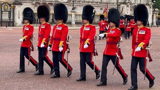Trooping the Colour 2024  King’s Guards March to Barracks After a Magnificent Military Parade