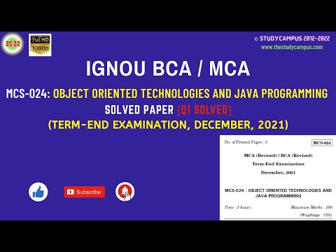 MCS-024 Solved Question Paper | Object Oriented Technologies and Java Programming | TEE D2021 | Q1