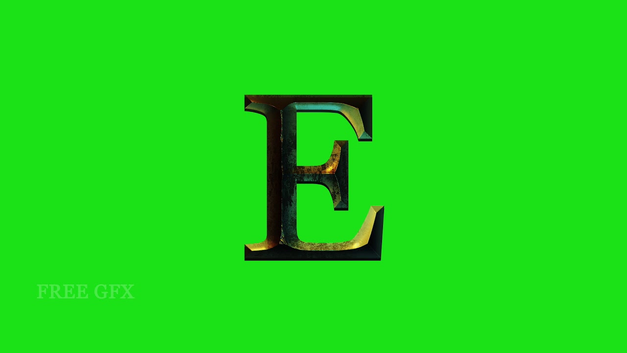 English alphabets 3D animation green screen video,letter E YouTube